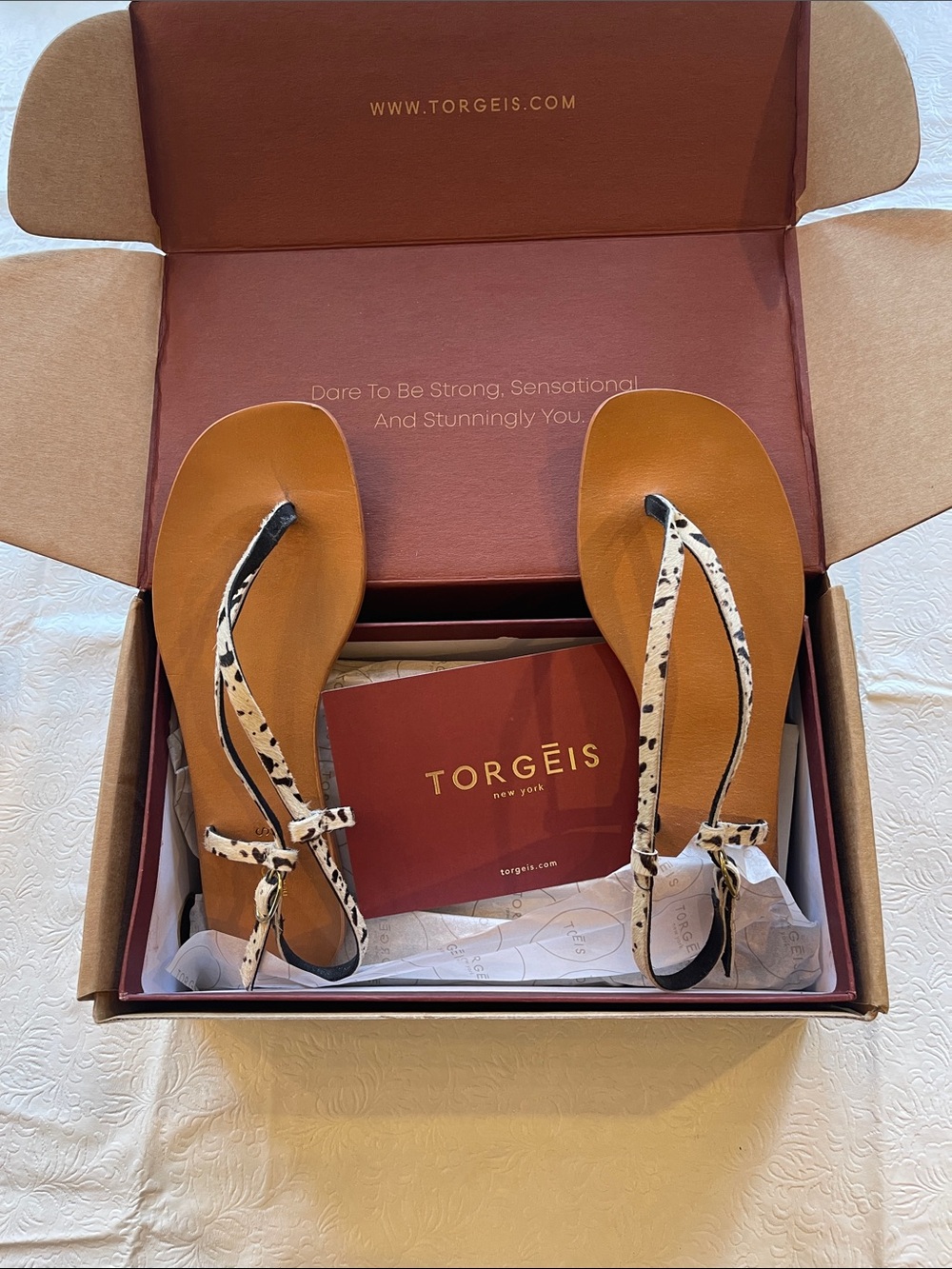 Torgeis pony hair print sandals   Good condition. Only worn twice